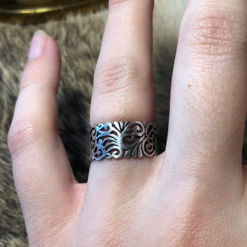 Sterling Silver Scroll Ring - image 1